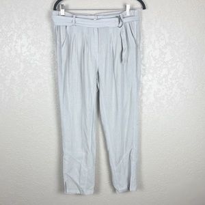 Brochu Walker linen belted straight leg pants